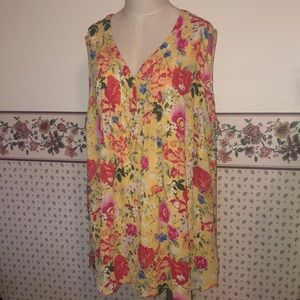 Yellow floral tank top